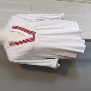 Loft Outlet long sleeve tee with embroidered detail.